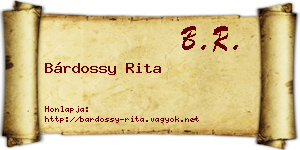 Bárdossy Rita névjegykártya