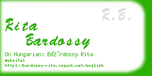 rita bardossy business card